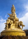 Massive statue of Samantabhadra at the summit of Mount Emei, China